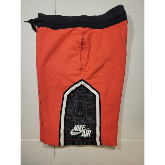 NIKE AIR Basketball Shorts Red Black Knit Sweat‎ Active Mens Size S Embroidered - Picture 1 of 9